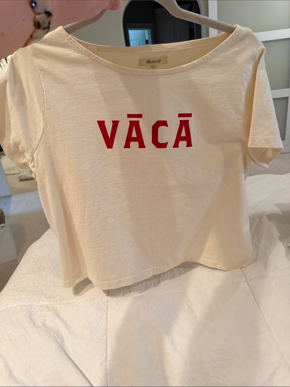 Madewell Cream Graphic Tee with Red VĀCĀ Print